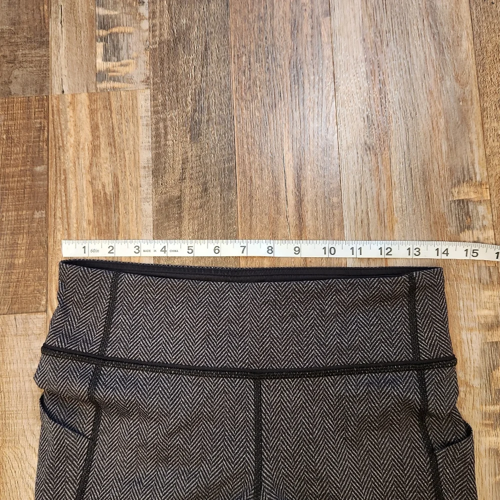 Lululemon Pace Rival Crop Giant Herringbone Black Heathered Black / Black Size 6